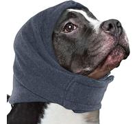 IECOii Dog Calming Hoodie No Shake Ear Wraps for Dogs,Dog Ear Head Covers for Noise Reduction & Anxiety Relief,Dog Ear Headband Muffs Head Wraps for Ear Hematoma Grooming Firework Force Drying,Grey,S