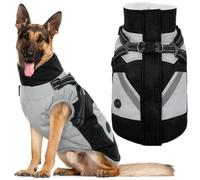 IECOii Dog Coat Winter Waterproof - Black, XLarge - Zip Up Vest, Jacket, Fleece Snow Snowsuit for Large Dogs, Beagle, Cocker Spaniel, Border Collie