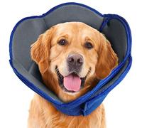 IECOii Dog Cones After Surgery Soft,Lightweight Pet Cone for Dogs After Surgery,Adjustable Dog Neuter Cone Alternatives to Stop Licking,Dog Neck Cone Recovery Collar Dog Cone Collar Medium,Blue-M