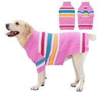 IECOii Dog Jumper Christmas,Extra Large Dog Jumpers,Big XXXL Dog Sweater Cozy Winter Pet Clothing,Warm Knitted Dog Sweater For Large Breeds,Golden Retrievers,Labradors Sweaters,Pink-3XL