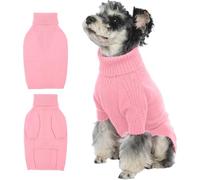 IECOii Dog Jumper Medium,Doggie Sweater Medium Size Dog Girl Boy,Turtleneck Thick Warm Medium Dog Jumper,Fall Cold Pet Outfit for Christmas Dog Winter Knitted Clothes for French Bulldog Boston Terrier