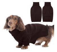 IECOii Dog Jumper, Turtleneck Thick Warm Sweater for Medium Size Girl Boy, Fall Cold Pet Outfit for Christmas Winter Knitted Clothes, French Bulldog Boston Terrier