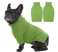 IECOii Dog Jumpers,Large Dog Christmas Jumper Fall Winter Clothing,Turtleneck Thick Warm Boy Girl Dog's Jumper,Large Pet Sweater for Big Dogs Corgi French Bulldog Pug,Doggy Cute Knitwear,Grass Green,L
