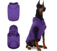 IECOii Dog Pullover Sweatshirt,Warm Dog Jumper Large Size Dogs,Handsome Large DogClothes Soft Dogs Sweatshirt With Hood,Hooded Jumper forDogs Boy Girl Pitbull Labrador,Purple,2XL(No Fleece Lined)