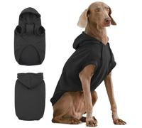 IECOii Dog Pullover Sweatshirt,Warm Dog Jumper Large Size Dogs,Handsome Large DogClothes Soft Dogs Sweatshirt With Hood,Hooded Jumper forDogs Boy Girl Pitbull Labrador,Black,2XL(No Fleece Lined)