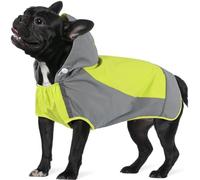 IECOii Dog Raincoat,Adjustable Doggy Rain Jacket with Reflective Stripes,Dogs Rain Coat with Hood,Lightweight Dogs Coat Pet Raincoat with Magic Sticker,Pet Raincoats Waterproof,Green,S