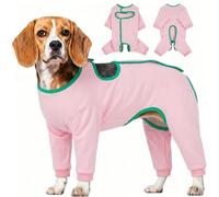 IECOii Dog Recovery Suit,Leg Protector,Lick Sleeve,Prevents Licking,Bite & Infection,Dog Surgery Recovery Suit,Post Op Dogs Suit,Easy-On Long Sleeve DogOnesie for Surgery,DogBody Suit,Pink,XL