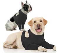 IECOii Dog Recovery Suit with Legs,Long Sleeve Anti Licking Medical Shirt for Front Legs After Surgery,Adjustable Protective Sleeve Cover,Dog Body Suits,Protective Sleeve for Dogs Front Leg,Black,M