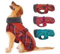 IECOii Extra Warm Dog Coat Reflective Adjustable Dog Jacket Dog Winter Coat with Buckle Fleece Turtleneck Dog Jacket for Cold Weather Soft Winter Coat for Small Medium Extra Large Dogs