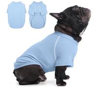 IECOii Fleece Dog Sweater, Stretchy Sweatshirt for Medium Dogs Girl Boy,Pullover Easy ON Jumpsuit for Fall Spring, Comfort Dog Pajamas for French Bulldog,Dachshund,Daily Wear, Blue, L