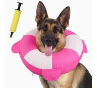 IECOii Inflatable Dog Collar for After Surgery,Waterproof Pet Donut Collar,Inflatable Dogs Conefor Large Dogs,Adjustable Recovery E-Collar for Dog Prevents Licking,Post-Surgical Care,PinkRose Size L