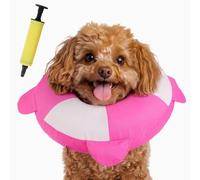 IECOii Inflatable Dog Cone Collar Alternative,Adjustable Recovery Donut Collarfor Dogs Prevent from Biting & Licking,Comfortable E-Collar for Dog,Soft Recovery Collars for Dogs,PinkRose Size S