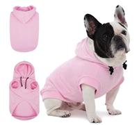IECOii Large Dog Hoodie,Large Dog Jumper with Hood,Breathable Hooded Sweatshirt for Dogs,Pet Sweatshirt Outfit for Dogs Boy and Girl,Dachshund,French Bulldog Hooded Clothes,Pink,L(No Fleece Lined)