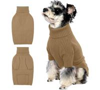 IECOii Medium Doggie Sweater - Turtleneck Thick Warm Dog Jumper for Fall, Cold Weather & Christmas for Boys & Girls - Knitted Clothes for French Bulldog, Boston Terrier