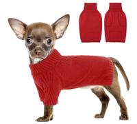 IECOii Small Dog Jumper,Small Dog Christmas Jumper for Small Dogs Girl Boy,Turtleneck Cold Weather Puppy Clothes Cute Knitwear,Knitted Warm Dog Jumpers Cozy Winter Dog Sweater for Pug Dachshund