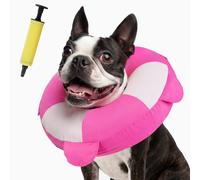 IECOii Soft Dog Recovery Protective Collar After Surgery,Dog Pillow Cone Collar Alternative Prevent from Biting & Licking,Cone Inflatable Collar for Dogs,Adjustable Elizabethan Collar,PinkRose,Size,M