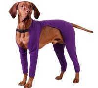 IECOii Surgical Suit For Dogs,Post Op Body Suit Covered the Back and Front Legs to Stop Licking Wound,Easy To Wear Dog Medical Suit,Stretchy Dog Recovery Suit Male after Surgery,Purple,Size 2XL