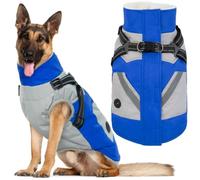 IECOii XL Dog Coat with Harness,Reflective Dog Jacket,Waterproof Dog Coat | Royal Blue XL|Waterproof & Windproof & Snowproof High-Visibility Reflective Stripes for Safer Dusk & Night Walks