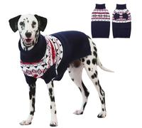 IECOii XL Dog Jumper,Large Dog Christmas Sweater,Warm Pullover Knitwear For Male Female Dogs,Holiday Turtleneck Sweater For Large Dogs Boy Girl,Blue Dog Sweater For English Bulldog,Corgi,Boxer,X-Large