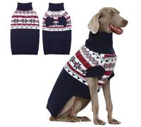 IECOii XXL Dog Jumper,Dog Sweater Large Size Dog,Christmas Dog Jumper For Extra Large Dogs,Turtleneck Dog Sweatshirt Knit Dog Winter Clothes,Blue Dog Sweater For Pitbull,Weimaraner,Greyhound,XX-Large
