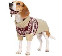 IECOii XXL Dog Jumper,Dogs Sweater Large Size Dog,Christmas Pet Jumper For Extra Large Dogs,Turtleneck Sweatshirt Knit Dog's Winter Clothes,Pet Sweater For Pitbull,Weimaraner,Apricothound,Apricot,2XL