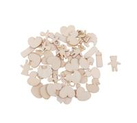 IEEDFJKK 100 Piece Unpainted Wooden Shapes Cutouts Wood Embellishments For Scrapbooking Card Making And Other Crafting Techniques Sewing Crafts Home Decoration