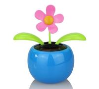 IEEDFJKK ABS Solar Powered Dancing Flower Car Dashboard Ornament Will Sway When There Is Light Powered Dancing FlowerCar Ornament, blue