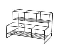 IEEDFJKK Coffee Syrup Rack Organizer Easy Installation Simple Spice Storage Solution Premium Metal Kitchen Countertop Rack Kitchen Countertop Organizer Holder Shelf, Black, Double Tier 6 Grids