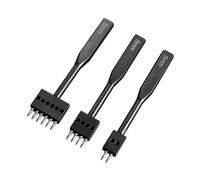 IEEDFJKK Complete Leathercraft Punching Kit Featuring Three Durable Punch Types Creating Beautiful And Consistent Stitching Lines Lacing Stitching Punch High-strength Beginners, Black, 5mm
