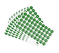 IEEDFJKK Number Stickers Waterproof Labels Easy to Paper Vinyl Inventory Sticker Sheets 10 Sheets 1 to 50 Number Stickers Consecutive and Sun Decal Sorting Storage Classification, Green, 25.8x13.8cm