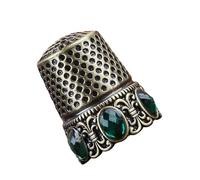 IEEDFJKK Sewing Thimble Finger Protector Thimbles For Hand Sewing Quilting Embroidery Gift For Tailors For Beginner Starter Tool. Fingertip Thimble Is For Needlework, Bronze Crystal, 1.5x1.5x2.5cm