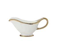 IEEDFJKK Versatile Saucer Set Gravy Sauce Boat Gravy Bowl Dinnerware Ceramic Serveware for Entertaining Ceramic Jug Fine Porcelain with Gold Edge On Edge