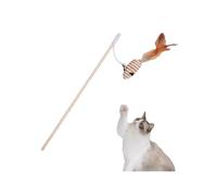 iEFiEL Cat Exercise Wand Toy Long Wooden Teaser with Hanging Mouse Bells Interactive Play for Indoor Cats A Mouse One Size