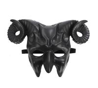 iEFiEL Devil Goat Horned Mask Bull Horn Mask Parade Prop Balck One Size