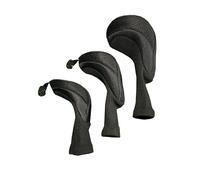 IEFIEL Premium Golf Club Headcovers 3PCS, Ventilated Mesh Surface, Protective Gear for Woods, Sl ppearance, Practical Golf Accessory Kit Black One Size