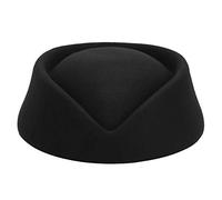 iEFiEL Stewardess Hat Flight Hostess Attendant Cap Headwear for Cosplay Black One Size