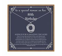 IEFLIFE Birthday Gifts for Women, Sterling Silver Necklaces, 40th 50th 60th 70th 80th 90th Birthday Necklace, 40 50 60 70 80 90 Years Old Birthday Gifts, 4 5 6 7 8 9 Decade Birthday Jewelry for Women