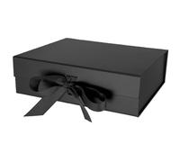 iefoah Black Gift Box for Presents 10.2×7.5×3.1'' Gift Boxes with Lids Magnetic Closure Groomsman Bridesmaid Proposal Box for Wedding Birthday Valentine Bridal Showers Gift Packaging