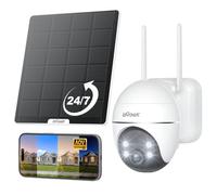 ieG OV 24/7 Continuous Recording Solar Security Camera Outdoor Wireless, Auto Track Battery CCTV Camera Systems, 3MP 360° WiFi Home Camera, Time-lapse, 25~30M Motion Detection, 5W Solar Panel, PTZ