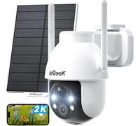 ieGeek 2K 3MP 360° PTZ HD Outdoor Solar Surveillance Camera, Outdoor Battery with PIR Motion Sensor, Colour Night Vision
