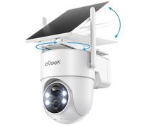 ieGeek 2K/3MP 360° PTZ Security Camera Outdoor Wireless, Security Camera with Removable Solar Panel, 2.4G WIFI, PIR Motion Detection, Color Night Vision, Hazard Alert, IP65, Alexa Compatible