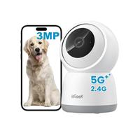 ieGeek 2K 2.4G/5GHz WiFi Indoor Security Camera, Plug-in Pet/Baby Camera with App, Color Night Vision, 360° PTZ, 4X Zoom, Auto-Tracking, Two-way Talk, Memory/Cloud Storage, Alexa, No Monthly Fee