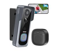 ieGeek 2K Doorbell Camera Wireless No Subscription with Adjustable Doorbell Angle Mount, Video Doorbell with Chime, PIR Motion Detection, 2 Way Audio, Voice Changer, 2.4Ghz WiFi, Works with Alexa