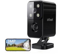 ieGeek 2k Security Camera Outdoor Wireless with Pan Rotating 180°, Rechargeable Battery Wifi Home Security Camera, CCTV Camera Systems, Colour Night Vision, AI Motion Detection, IP65, Back