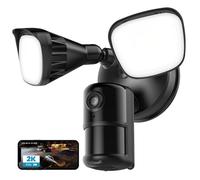 ieGeek 2K Security Floodlight Camera with Color Night Vision - Security Camera Outdoor with PIR Motion Sensor, 2.4G Wireless WiFi Wired Home CCTV Camera System, 2600lm Lights,2-way Audio,IP65,Alarm