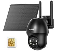 ieGeek 4G LTE Cellular Solar Security Camera Outdoor Wireless with SIM Card, 360° PTZ, 2K Solar No WiFi Wireless CCTV Camera Systems, Color Night Vision,Motion Detection,Siren Light,Two-way Talk