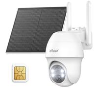 ieGeek 4G LTE Cellular Solar Security Camera Outdoor Wireless with SIM Card, No WiFi 2K Battery CCTV Camera Systems,Unlimited Data Plan,Color Night Vision,Motion Detection,Two-way