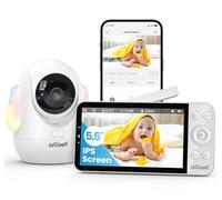 ieGeek 4MP 2.4/5Ghz WiFi Baby Monitor with Night Vision, 5.5'' Screen& App Control, Adjustable Night Light