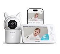 ieGeek 5" Screen 1080P Smart Baby Monitor with Camera, Night Vision, Two-Way Audio, Motion & Sound Detection, Temperature Humidity Sensor, 360° PTZ, Remote App Control, Long Range for Baby Nursery