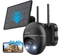 ieGeek 5MP 360° Solar Security Camera Outdoor Color Night Vision, Battery Wireless CCTV Camera Systems, Wifi PTZ Home Security Camera, Motion Detection, Siren Floodlight,Voice Intercom,Work with Alexa